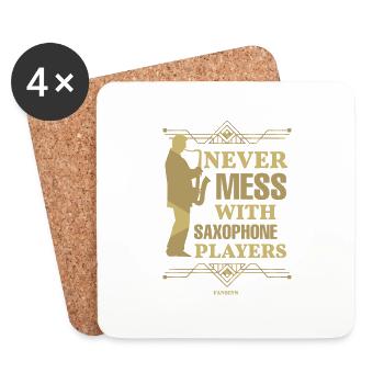 Never Mess With Saxophone Players - Coasters (set of 4) - white - Front