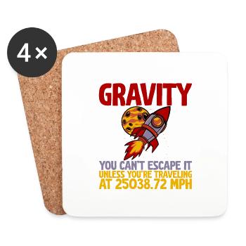La gravité, vous ne pouvez pas y échapper 2 - Dessous de verre (lot de 4) - blanc - Devant