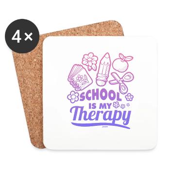 School is my therapy - Coasters (set of 4) - white - Front