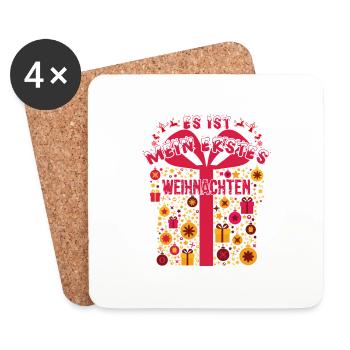 Mein Erstes Weihnachten - Cadeau Noel Christmas - Dessous de verre (lot de 4) - blanc - Devant
