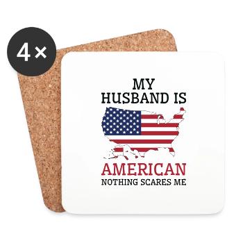Nothing Scares Me American Husband United States - Coasters (set of 4) - white - Front