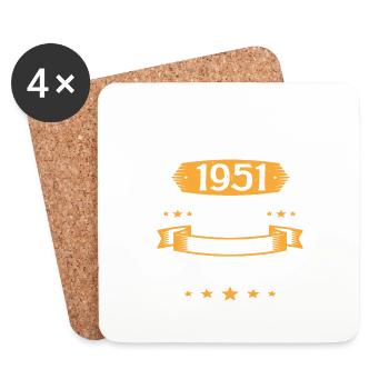 Juillet 1951 72 Ans Que Je Suis Génial Cadeau - Dessous de verre (lot de 4) - blanc - Devant