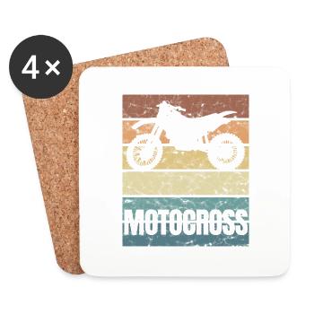 Motocross Motorcycle Suntman Motorsport Crunge - Coasters (set of 4) - white - Front