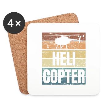 Helicopter Pilots Flying Passion Crunge - Coasters (set of 4) - white - Front