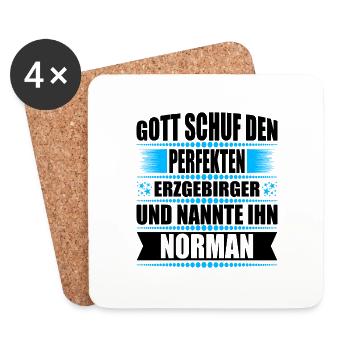 Erzgebirge Mann Namen Sachsen Norman - Untersetzer (4er-Set) - Weiß - Vorne