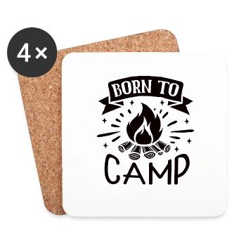 Randonnée Camping Dictons en plein air Camper Wanderer - Dessous de verre (lot de 4) - blanc - Devant