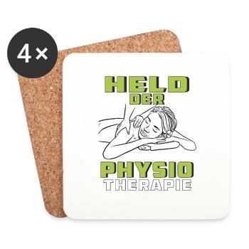 HELD DER PHYSIOTHERAPIE - Untersetzer (4er-Set) - Weiß - Vorne