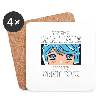 EINMAL ANIME IMMER ANIME - Untersetzer (4er-Set) - Weiß - Vorne