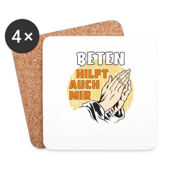 BETEN HILFT AUCH MIR - Untersetzer (4er-Set) - Weiß - Vorne