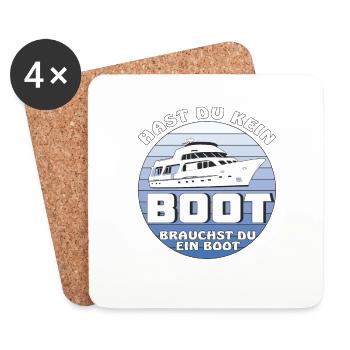 HAST DU KEIN BOOT - Untersetzer (4er-Set) - Weiß - Vorne