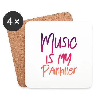 Music Is My Painkiller - Untersetzer (4er-Set) - Weiß - Vorne