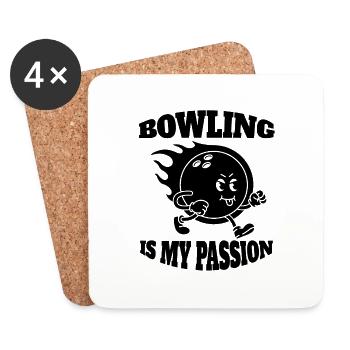 Bowling Bowler Gift Kegel Bowling ball bowling - Coasters (set of 4) - white - Front