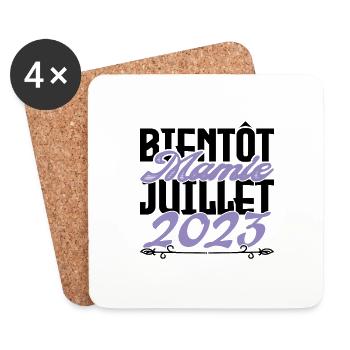 Annonce grossesse. bientôt Mamie Juillet 2023. - Dessous de verre (lot de 4) - blanc - Devant