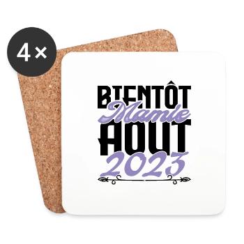 Annonce grossesse. bientôt Mamie Aout 2023. août. - Dessous de verre (lot de 4) - blanc - Devant