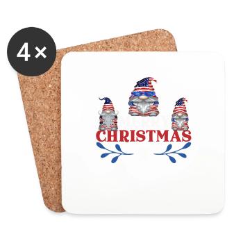 Merry Cristmas gnomes - Untersetzer (4er-Set) - Weiß - Vorne