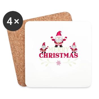 Merry Cristmas gnomes - Untersetzer (4er-Set) - Weiß - Vorne