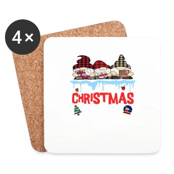 My Christmas Gnomies - Untersetzer (4er-Set) - Weiß - Vorne