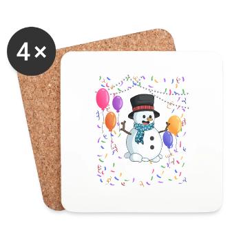 Snowman Winter Ice Party - Coasters (set of 4) - white - Front