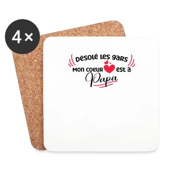 Désolé Les Gars… Idée Cadeau Pour Sa Fille - Dessous de verre (lot de 4) - blanc - Devant