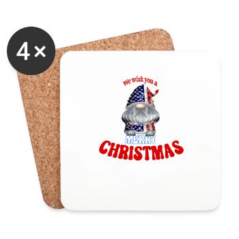 We wish you a merry Christmas American Gnome - Untersetzer (4er-Set) - Weiß - Vorne