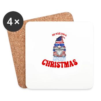 We wish you a merry Christmas American Gnome - Untersetzer (4er-Set) - Weiß - Vorne