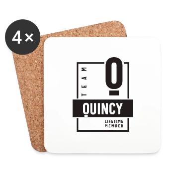 Team Quincy Lifetime Member - Coasters (set of 4) - white - Front