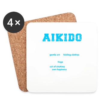Funny Aikido Men Kids Aikido Definition Aikido Stu - Coasters (set of 4) - white - Front
