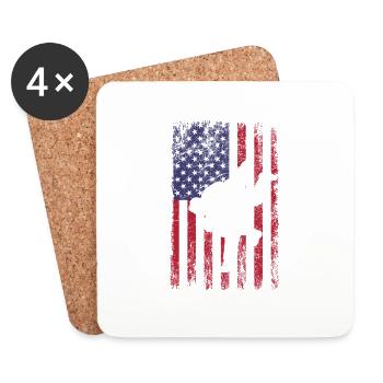 Judo USA American Flag Vintage Martial Arts Judoka - Coasters (set of 4) - white - Front