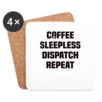 Best dispatcher saying coffee profession logistics - Coasters (set of 4) - white - Front