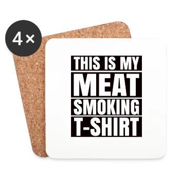 Smoke meat - Coasters (set of 4) - white - Front