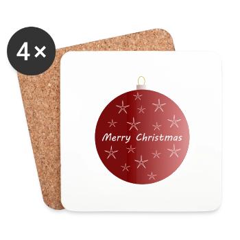 Merry Christmas - Untersetzer (4er-Set) - Weiß - Vorne