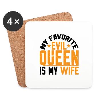 My Favorite Evil Queen Is My Wife 10 - Coasters (set of 4) - white - Front