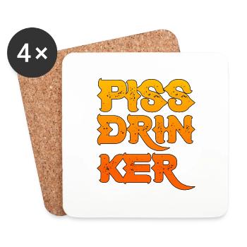 Piss Drinker 27 - Untersetzer (4er-Set) - Weiß - Vorne