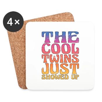 Les jumeaux cool viennent d’arriver 12 - Dessous de verre (lot de 4) - blanc - Devant