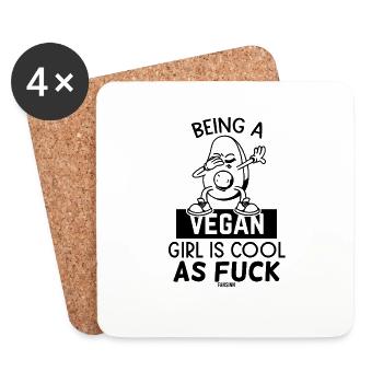 Vegan Saying Fuck Avocado - Coasters (set of 4) - white - Front