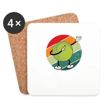 Funny Dabbing Tennis Ball Sport Player Coach - Coasters (set of 4) - white - Front