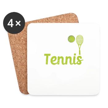 Eating Sleeping Tennis Repeating Funny Sports - Coasters (set of 4) - white - Front