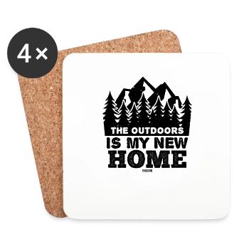 Nature Forest Fir tree Hiking - Coasters (set of 4) - white - Front