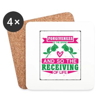 Forgiveness Is The Giving And So The Receiving - Coasters (set of 4) - white - Front
