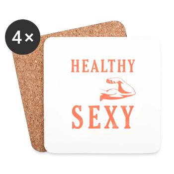 Healthy Is The New Sexy Retro Immune System - Untersetzer (4er-Set) - Weiß - Vorne