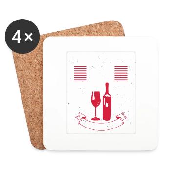 Shut Up Its Wine Time T-Shirt - Coasters (set of 4) - white - Front