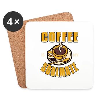 Coffee Is My Soulmate Retro Coffee Lover T-Shirt - Untersetzer (4er-Set) - Weiß - Vorne