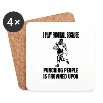 Fan de football américain Entraîneur de football américain - Dessous de verre (lot de 4) - blanc - Devant