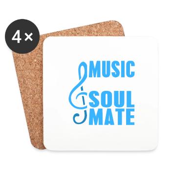 Music Is My Soulmate Retro Music Lover Designs - Coasters (set of 4) - white - Front