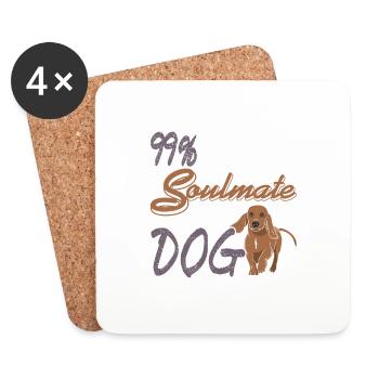 99% Sure My Soulmate Is A Dog Retro Dog Lover - Coasters (set of 4) - white - Front