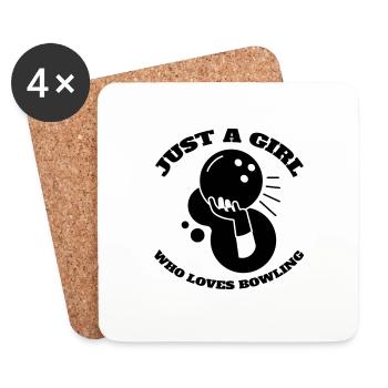 Bowling Filles Kegel Boule de bowling Bowling Bowling bowling - Dessous de verre (lot de 4) - blanc - Devant