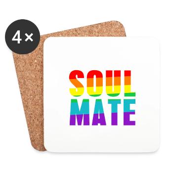 I Love My Soul Mate Cool Retro Designs - Coasters (set of 4) - white - Front
