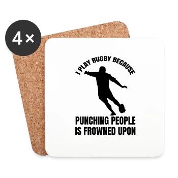 Rugby Coach Gift Rugby Player Rugby Team - Coasters (set of 4) - white - Front