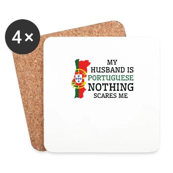 Nothing Scares Me Portuguese Husband Portugal - Coasters (set of 4) - white - Front