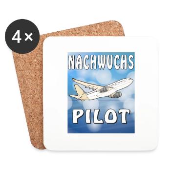 FLUGZEUG NACHWUCHS PILOT - Untersetzer (4er-Set) - Weiß - Vorne